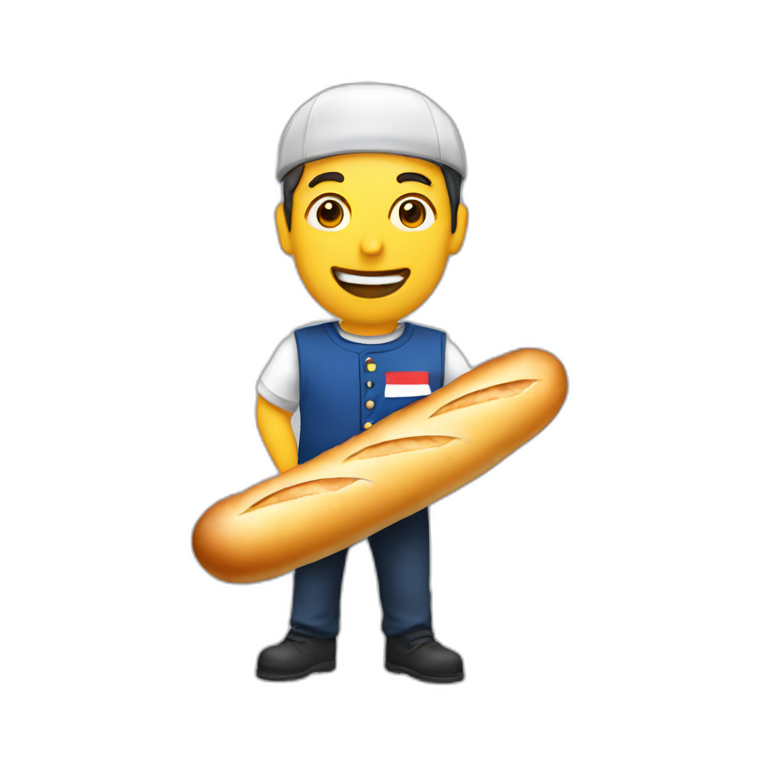 A French individual with a 'Baguette' Emoji Create & Combine New Emojis