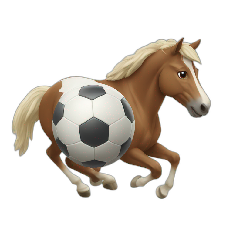 Equine galloping with a football Emoji Create & Combine New Emojis