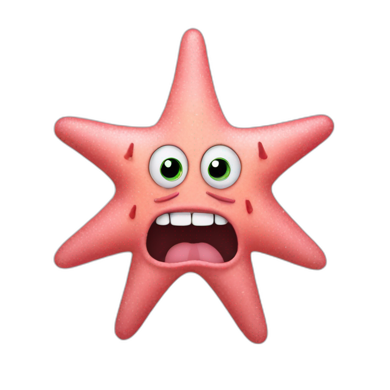Patrick Star featuring eyelash extensions and manicured nails Emoji