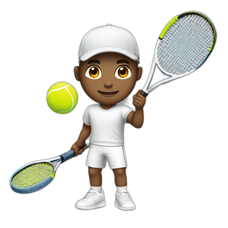 Male tennis player with grey hair, wearing a white cap, holding a