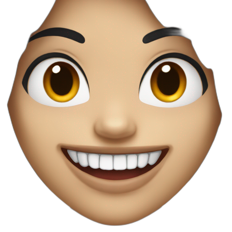 Female vampires grin showing fangs and have jetblack hair Emoji