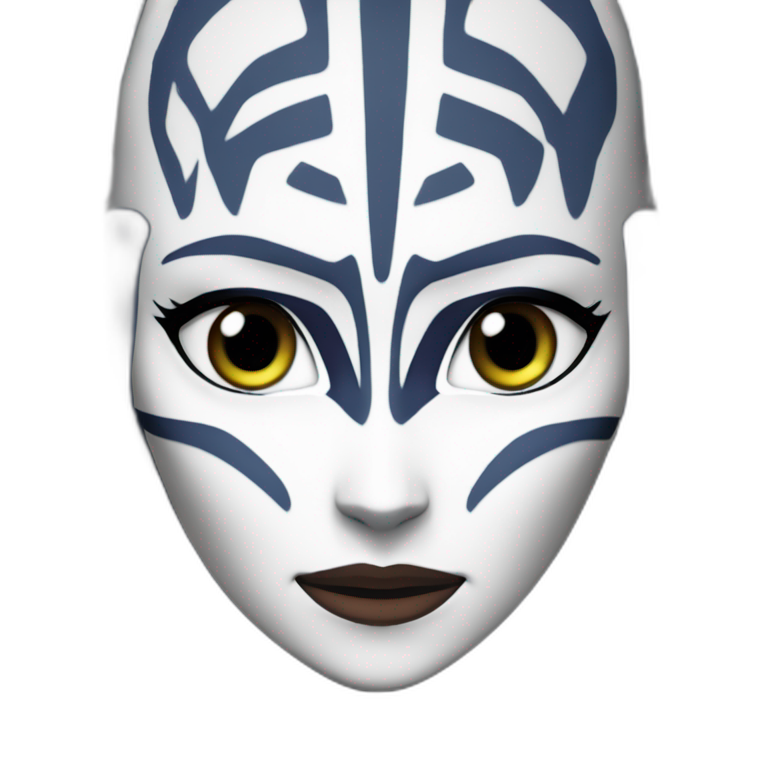 Portrait of Ahsoka Tano, facing forward, depicted in the style of Apple