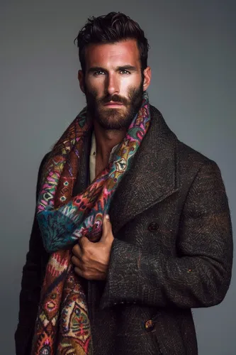 Try on a short wavy hairstyle complemented by a full beard