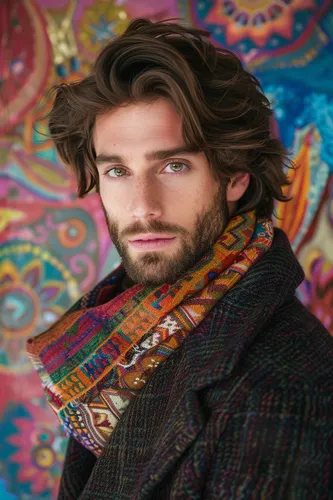 Medium-length wavy hairstyle for men enhancing natural texture