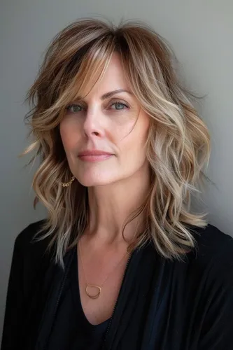 Try on this attractive wavy hairstyle with ombre highlights transitioning from dark roots to light blonde tips.