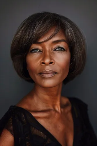 Try on a sophisticated short bob hairstyle, neatly framing the face with a slightly asymmetrical cut that adds a modern touch.