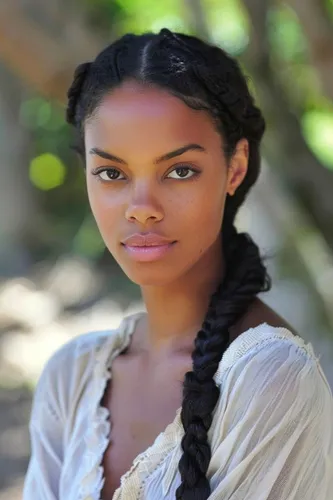 Try on this elegant side braided hairstyle, showcasing a thick, neatly woven braid extending to the shoulder on one side.