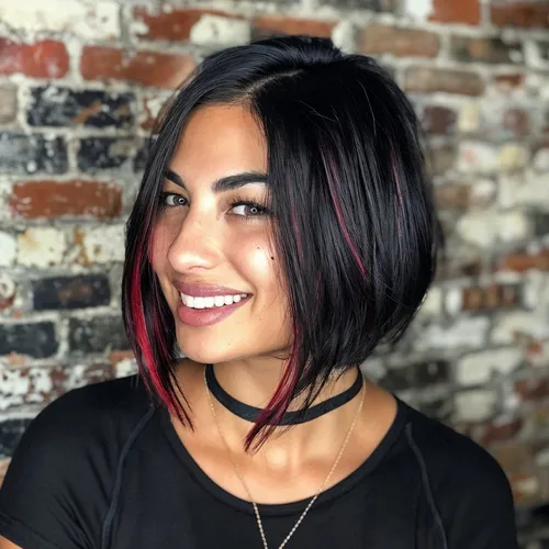 Try on this sleek bob hairstyle with subtle highlights.