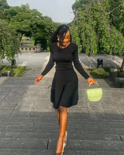 Try on a style featuring braided hair pulled into a ponytail, flowing down on one side