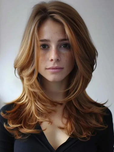 Try on this elegant layered and wavy hairstyle, showcasing a blend of blonde and light brown tones that cascade gracefully to mid-length.
