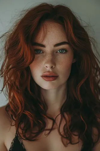 Try on this hairstyle featuring long, wavy, red hair with a rich, vibrant texture.
