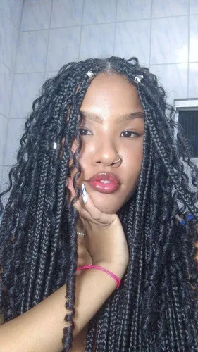 Try on twist braids adorned with silver beads