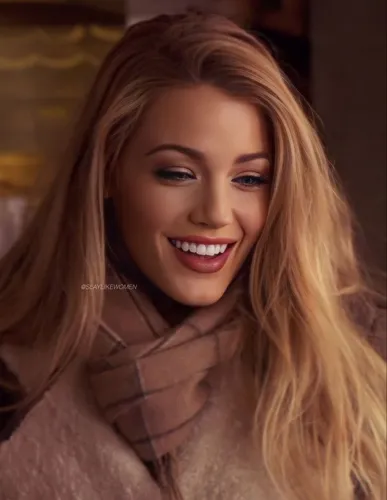 Try on this hairstyle which features long, voluminous blonde hair styled with soft waves.