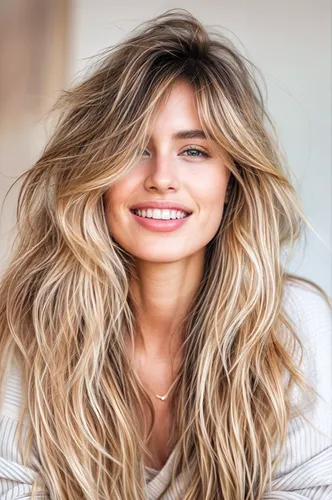Try on this long wavy hairstyle, prominently featuring a mix of blonde tones, delivering a beach-inspired, voluminous look with casual elegance.