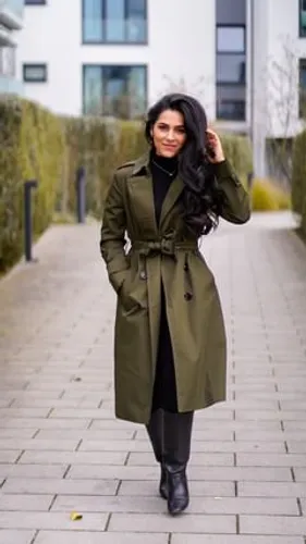 Try on long, wavy brunette hair, styled with volume and soft waves that gracefully frame the face.