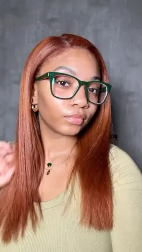 Try on this sleek, straight, long hairstyle in a vibrant auburn tone.