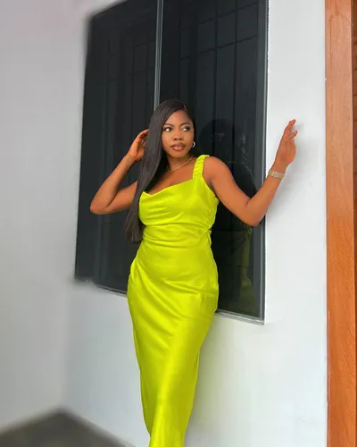 Try on a long, straight hairstyle with sleek texture