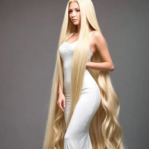 try on this long blonde wavy hairstyle with luxurious waves flowing down past the shoulders in a smooth, graceful style.