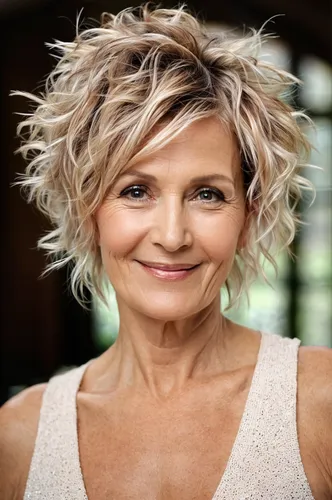 Try on a charming short and wavy hairstyle with layered highlights enhancing a lively and youthful appearance.