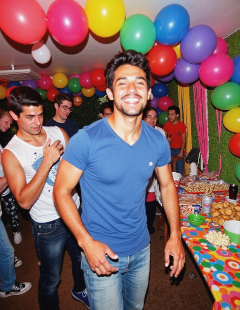 Photo at a party night AI-generated image