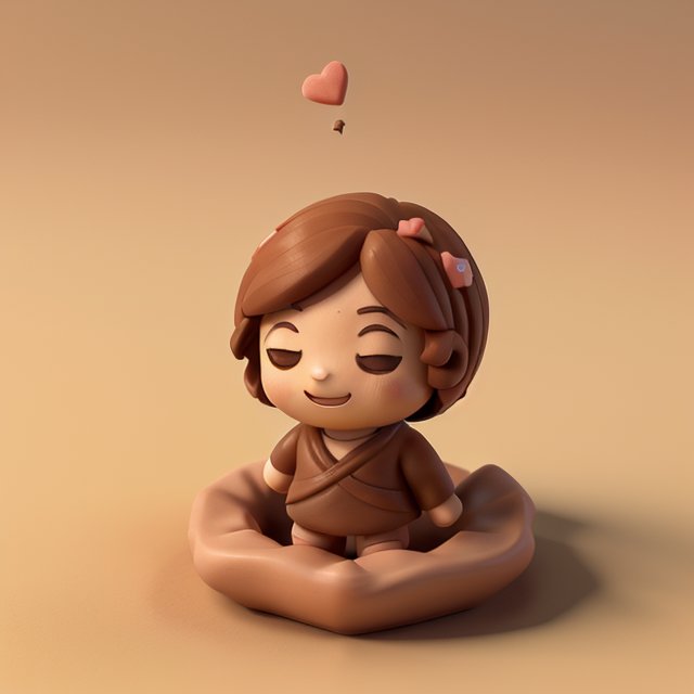 Tiny, Clay style, 3D, tiny, cute, stay center, fall in love , adorable, Floating, High quality, 3d render, Emoji