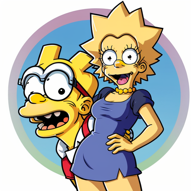 anime, cartoon style, Simpson style